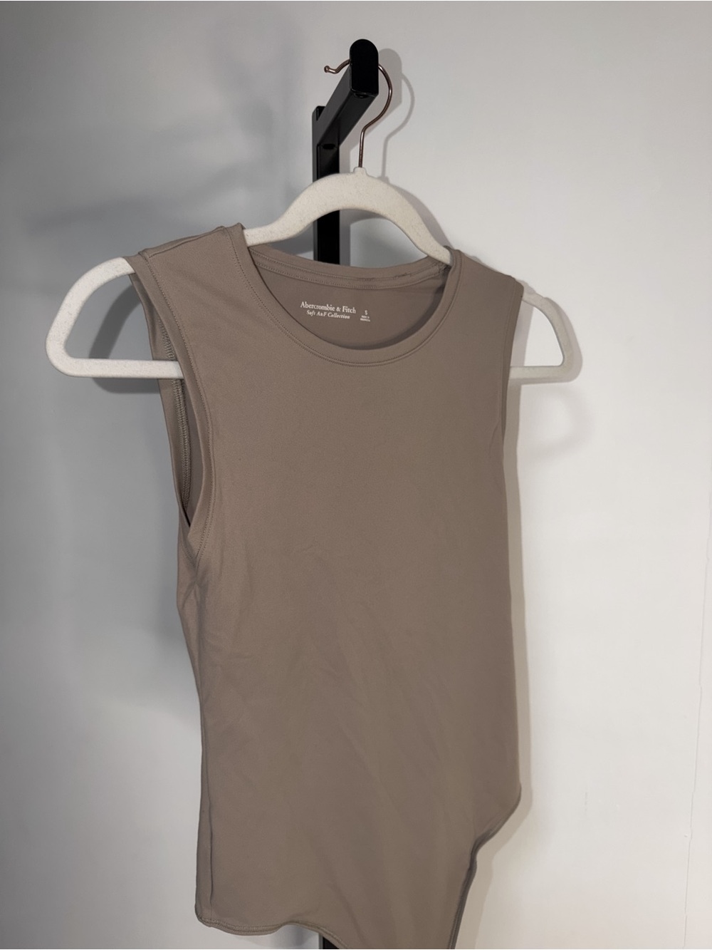 Abercrombie & Fitch Taupe Crewneck Sleeveless Bodysuit